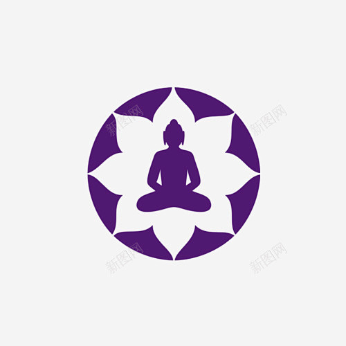 紫色佛教菩萨logo图标 设计图片 免费下载 页面网页 平面电商 创意素材