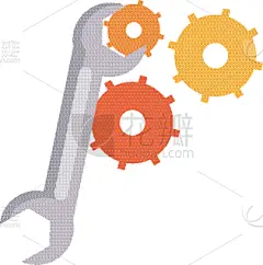 嵌齿,图标,扳钳,概念,想法,工业,图像,矢量,大特写,合作