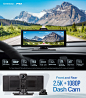 Amazon.com: Portable 9.3" Car Dash Mount Apple CarPlay & Android Auto Wireless Display Screen Stereo, Built-in 2.5K Front and Rear 1080P Dash Cam + Backup Camera, with Bluetooth/AUX/FM,Car Audio Receivers : Electronics