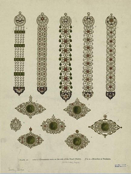 1870年英国珠宝设计大师手绘稿