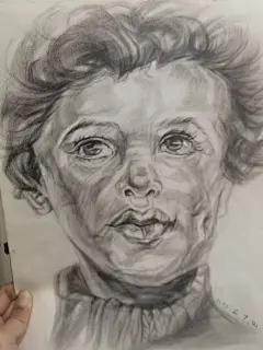 素描人头像 儿童 素描 绘画 写实 