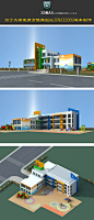 3DMAX幼儿园建筑外观模型下载