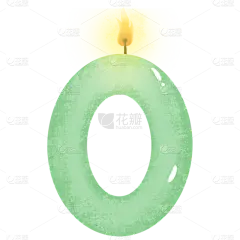 手绘生日蜡烛数字贴纸