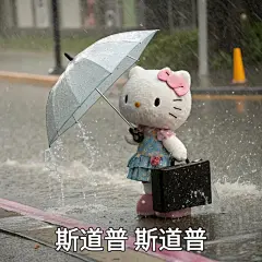 HelloKitty｜打工人下雨天上班表情包 - 小红书