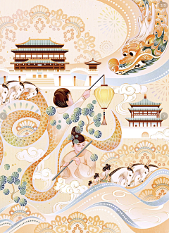 弥漫的旅途采集到国潮插画