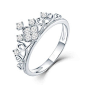 皇冠女18k白金黄金钻石戒指钻戒女戒婚戒专柜结婚礼品送女生礼物