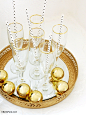 Black & Gold, Geometric Christmas Holidays Tablescape - BirdsParty.com