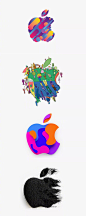 【苹果：做设计还得我亲自来！】苹果发布会就要来了！为此，苹果制作了几百个不同风格的主题 Logo，视觉效果很走心了，可能是为了迎接新版 iPad Pro。<br/>#一张小画# ​​​​