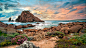 General 1920x1080 sand flowers beaches rocks sunset clouds sea nature landscapes coastal