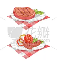 烤肉架,肉,盘子,牛排,热,清新,野餐,食品,布置,午餐