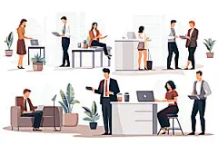 社交软件企业文化社交媒体扁平风插画