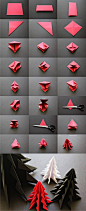 DIY Christmas Tree Craft Ideas For Kids - Origami Christmas Tree