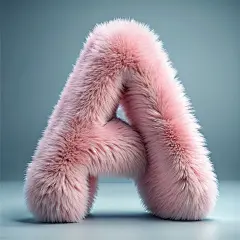 简约粉色毛绒字母a素材图AI图