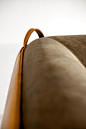 luxury modern comfortable leather sofa in brown nubuk