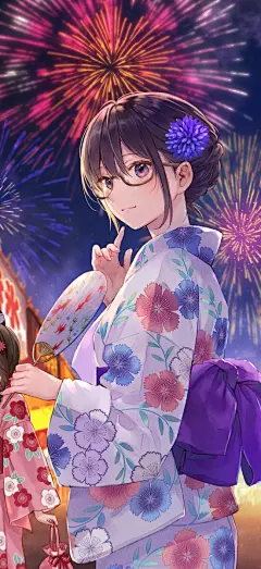 フカヒレ   二次元少女   
动漫壁纸   和服  烟花