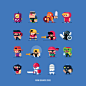 Game Design Characters, Flat Design Illustrations