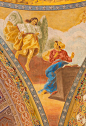 Rome - The detail of fresco of Annunciation stock photo