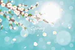 春天浪漫水彩手绘樱花桃梅花瓣海报背景图案AI矢量设计素材AW1933-淘宝网