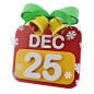 Calendar With Jingle Bell 3D Icon