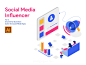 各大社会行业公众影响力矢量概念插图素材（第三辑）Social Media Influencer Vol 3-UI 素材-@美工云(meigongyun.com)