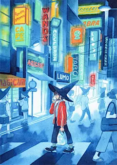 12张惬意清新的水彩人物插画