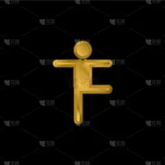 天平人形镀金金属图标或标志矢量
