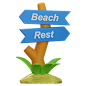 Beach Signpost 3D Illustration