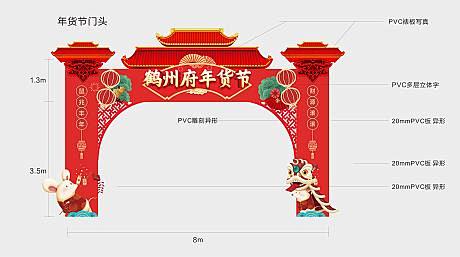 【源文件下载】 门头 龙门架 春节 年货...