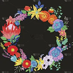 矢量乡村花圈