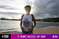 女装短袖T恤衫运动休闲衫服装沙滩场景展示效果图VI智能贴图PS样机素材 T-Shirt Mock-Up 2018 #16 - 南岸设计网 nananps.com