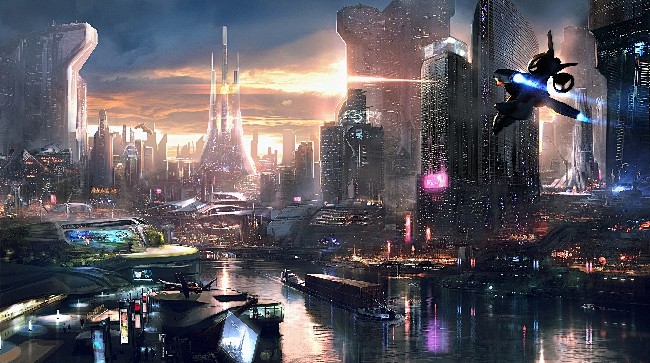 科幻场景设定cg游戏动画未来世界场景参考资料淘宝网