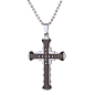 MD Fashion Male Crystal Cross Pendant Silver Gold Black Stainless Steel Zirconia Jesus Cross Pendant Necklace Jewelry for Men