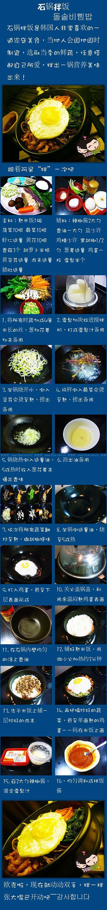 如何做石锅拌饭的做法（韩国美食）