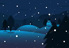 蓝色卡通手绘冬季雪花渐变风格线条广告背景矢量图高清素材 免费下载 页面网页 平面电商 创意素材