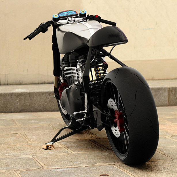 H-E概念复古混合动力摩托车