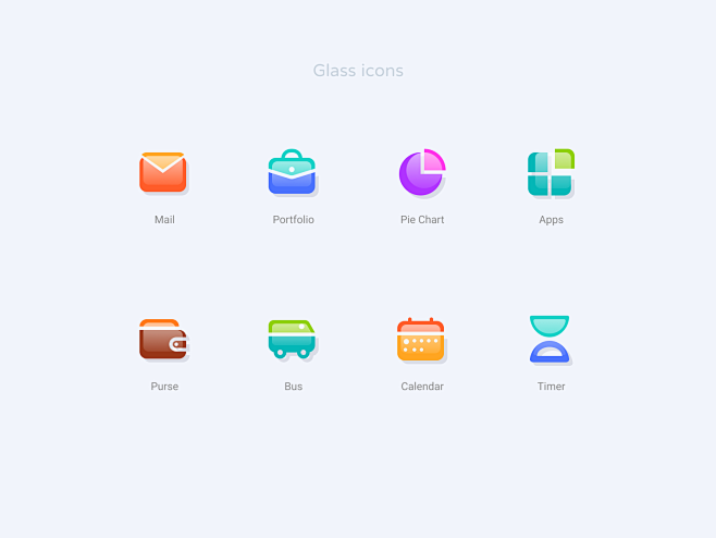 Glass Icons Set