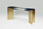 Console Bosphore, Herve Langlais (glass by Perrin & Perrin + brass base, 2016)