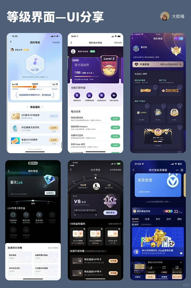 UI分享｜等级界面设计 - 小红书-花瓣网