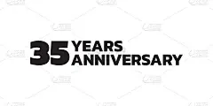 35周年纪念标志。35岁生日图标或徽章设计。矢量插图。