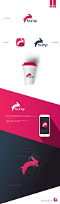 Bump - jumping rabbit logo on Behance: 