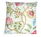 Braquenie - Multicolor Floral Embroidery and pink Velvet Back Pillow