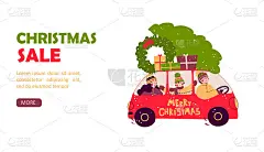 Cartoon family tree car for decoration design. Mer