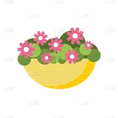 扁平风-花店元素-盆栽