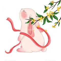 玉兔兔子中秋春节节日手绘卡通高清模板免费下载-趣麦麦图