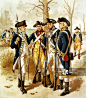 Digitally restored vector painting of soldiers of the Continental Army, also known as Minutemen, during the Revolutionary War. - 创意图片 - 视觉中国