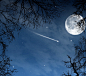 月亮 流星 夜空 星辰 星星 夜晚 天空 背景 素材 设计 广告 壁纸 深蓝色