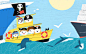 #云朵分享#儿童绘本《Pirate route》内页欣赏，讲述一群小伙伴的冒险之旅。来自乌克兰插画师Grasya Oliyko ​​​​