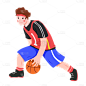 扁平-篮球运动人物插画4