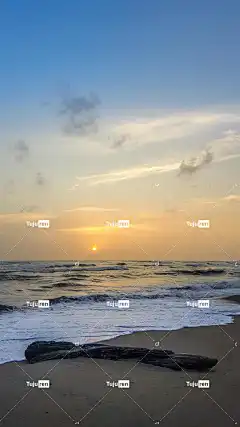 海滩 手机壁纸4K 海 日落 地平线 天空 太阳 手机壁纸