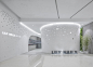 Lily Nails Salon by Arch Studio, Beijing – China »  Retail Design Blog : A circle of 8mm thick white perforated steel plate extends from the mall corridor to the inner store; this helps to create a soft and pure curved space. 